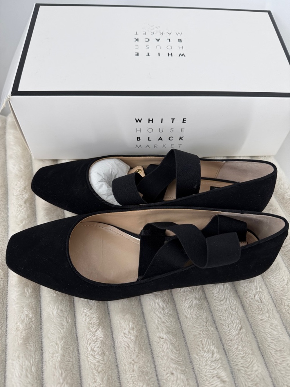 White House Black Market "Gracen" square toe ballet flats in black size 7 - Picture 8 of 8